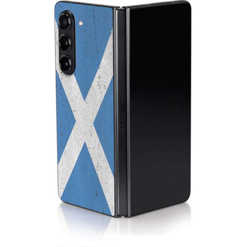 Scotland Flag Distressed Galaxy Z Fold5 5G Skin